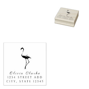 Flamingo Stylish Script Rubber Stamp