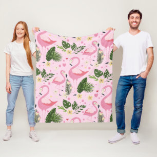 Flamingo Summer Collection One Design 8 Fleece Blanket
