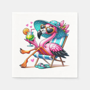 Flamingo summer cool napkin
