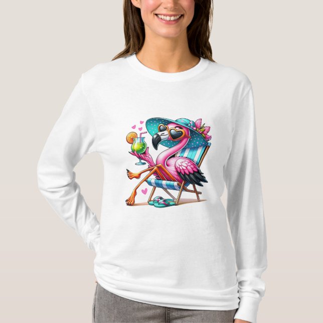 Flamingo summer cool T-Shirt (Front)
