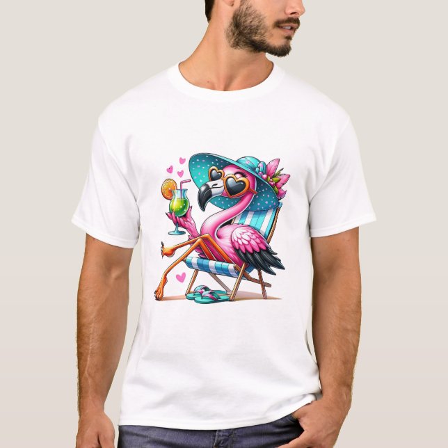 Flamingo summer cool T-Shirt (Front)