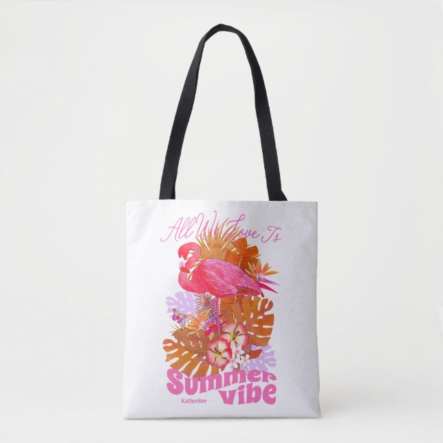 Flamingo Summer  Tote Bag (Front)