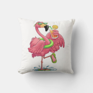 Flamingo Summer Vacation Cushion