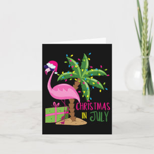 Flamingo Sungles Xmas Beach Tropical Christmas In  Card