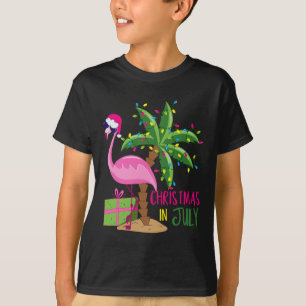 Flamingo Sungles Xmas Beach Tropical Christmas In T-Shirt