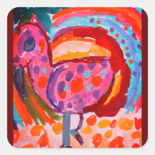 Flamingo  sunny  square sticker