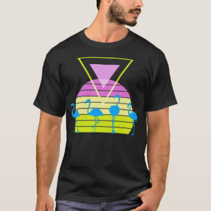 Flamingo Sunset Retro Style Graphic T-Shirt