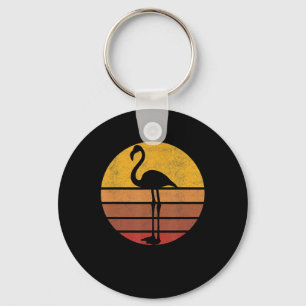 Flamingo Sunset Trendy Animal Silhouette Flamingo Key Ring