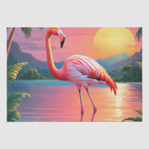 Flamingo Sunset Tropical Beach Tissue Paper