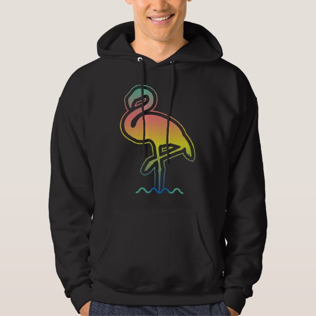 Flamingo Sunset Vibes  Summer Family Vacation Isla Hoodie (Front)
