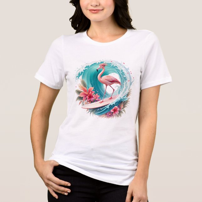 Flamingo Surf Style Tri-Blend Shirt (Front)