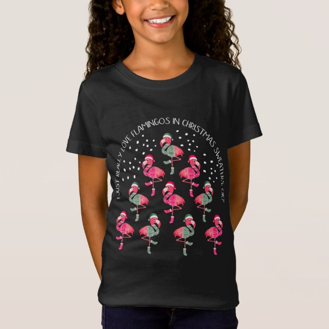 Flamingo Sweater Christmas Tree Funny Gift (Front)