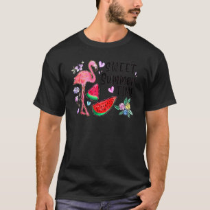 Flamingo Sweet Summer Time I Love Summer Beach Vac T-Shirt