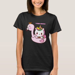 flamingo swim cute horse T-Shirt