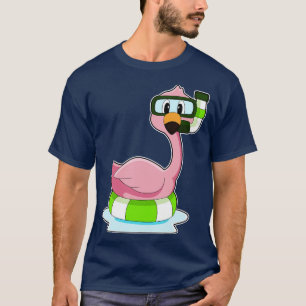 Flamingo Swimming Lifebuoy T-Shirt