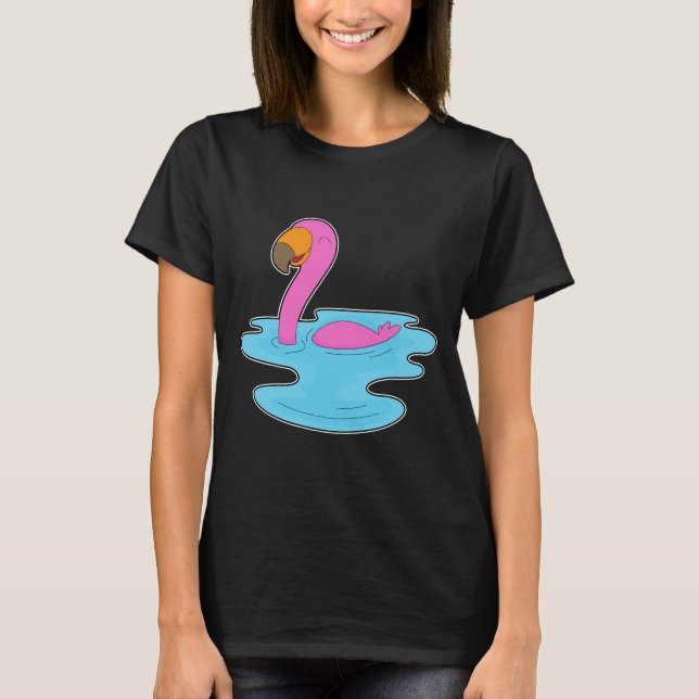 Flamingo Swimming T-Shirt (Front)