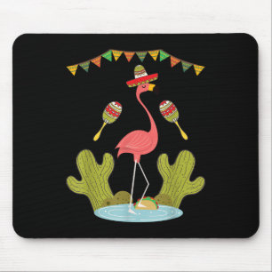 Flamingo Taco Sombrero Mexican Funny Cinco De Mayo Mouse Mat