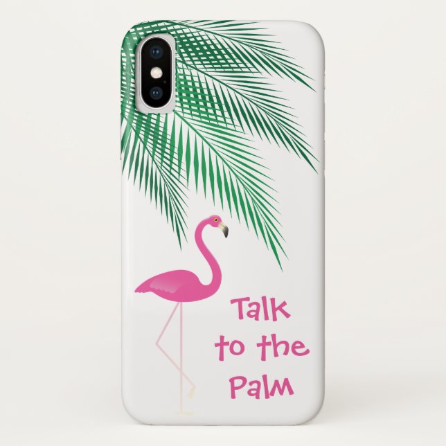 Flamingo Talk to the Palm iPhone Case (Back)
