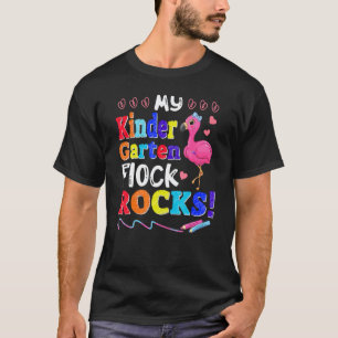 Flamingo Teacher Back To School My Kindergarten Fl T-Shirt