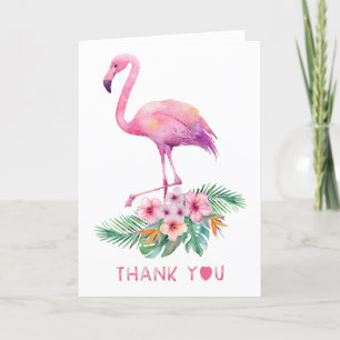 Flamingo Thank You Card Pink Tropical Baby Shower