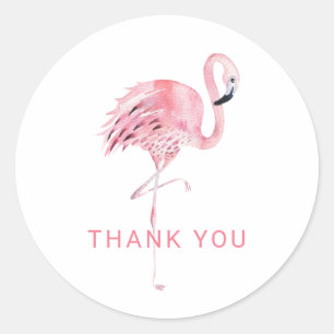 Flamingo thank you favour sticker