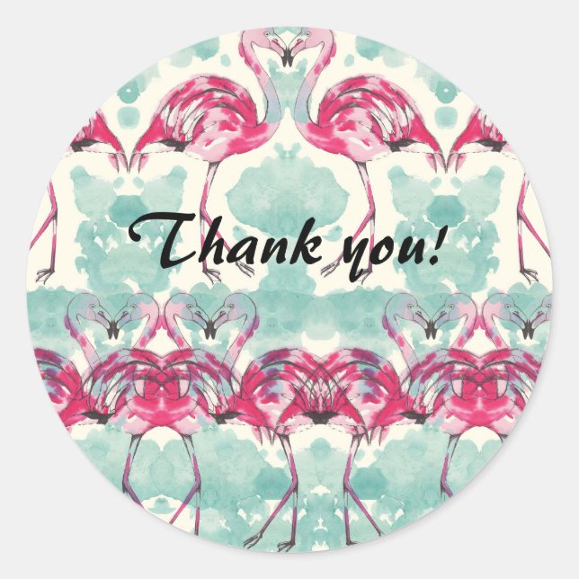 Flamingo Thank you sticker (Front)