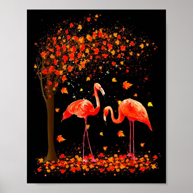Flamingo Thanksgiving Halloween It's Fall Y'all Au Poster (Front)