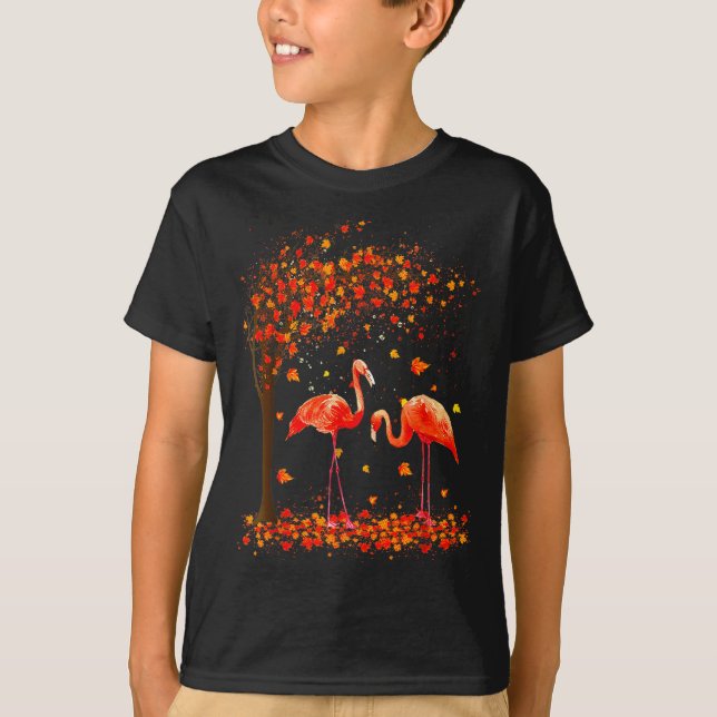 Flamingo Thanksgiving Halloween It's Fall Y'all Au T-Shirt (Front)