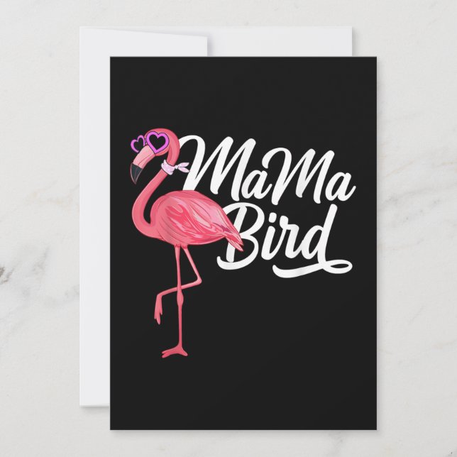 Flamingo Theme Birthday Gift - Mama Bird Flamingo Save The Date (Front)