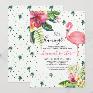 Flamingo Themed Bachelorette Party Invitation