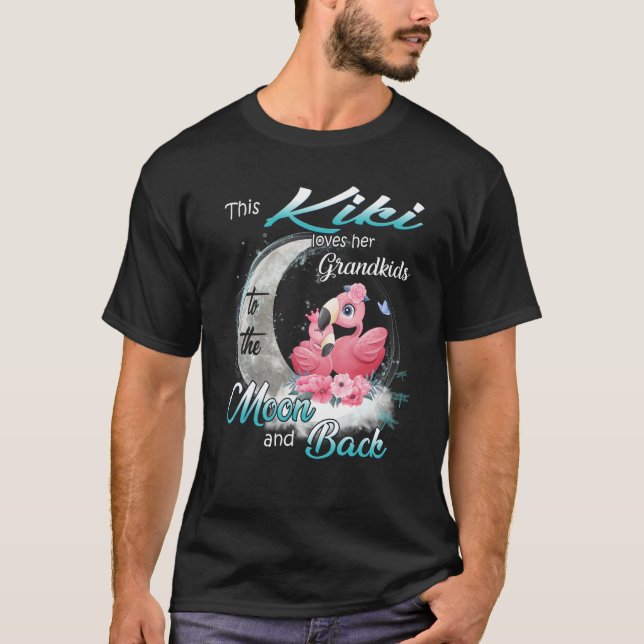 Flamingo This Kiki Loves Her Grandkids To The Moon T-Shirt (Front)