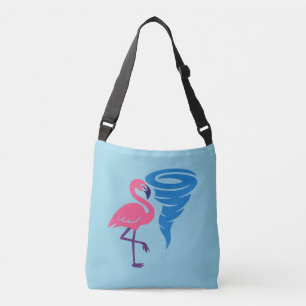 Flamingo Tornado Bold Modern Graphic Art Crossbody Bag