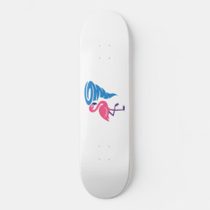 Flamingo Tornado Bold Modern Graphic Art Skateboard