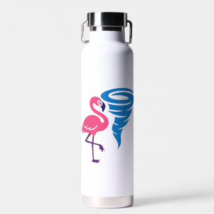 Flamingo Tornado Bold Modern Graphic Art Water Bottle
