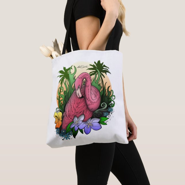 Flamingo Tote Bag (Close Up)