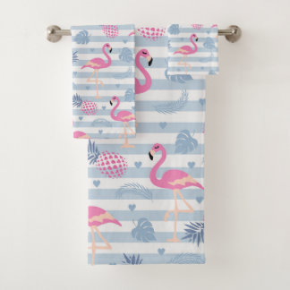 Flamingo Towel - Pink & Blue