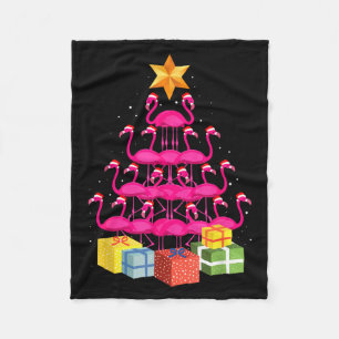 Flamingo Tree Funny Ugly Christmas Fleece Blanket