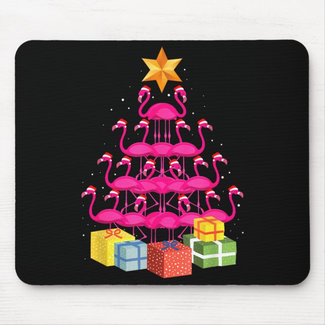 Flamingo Tree Funny Ugly Christmas  Mouse Mat (Front)