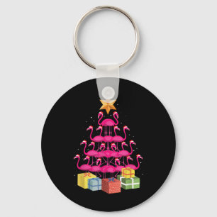 Flamingo Tree Funny Ugly Christmas T Shirt Key Ring