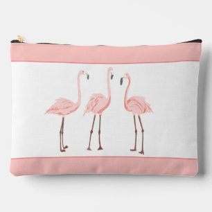 Flamingo Trio Monogram Zipper Pouch