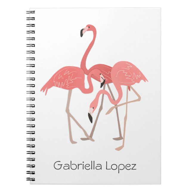 Flamingo Trio Personalised Notebook (Front)