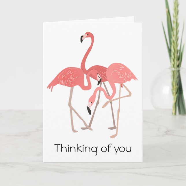 Flamingo Trio Thinking of You Card (Front)