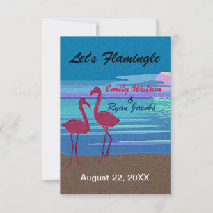 Flamingo Tropical Beach Wedding RSVP & Menu
