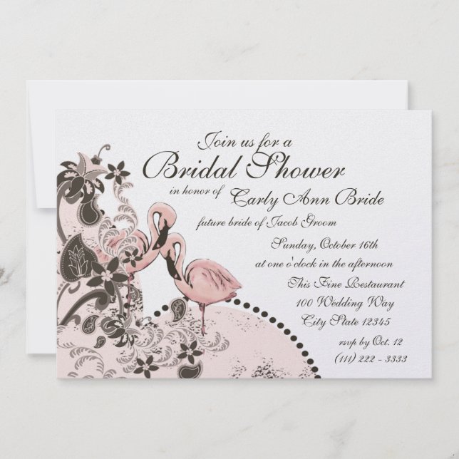 Flamingo Tropical Bridal Shower Invitation (Front)
