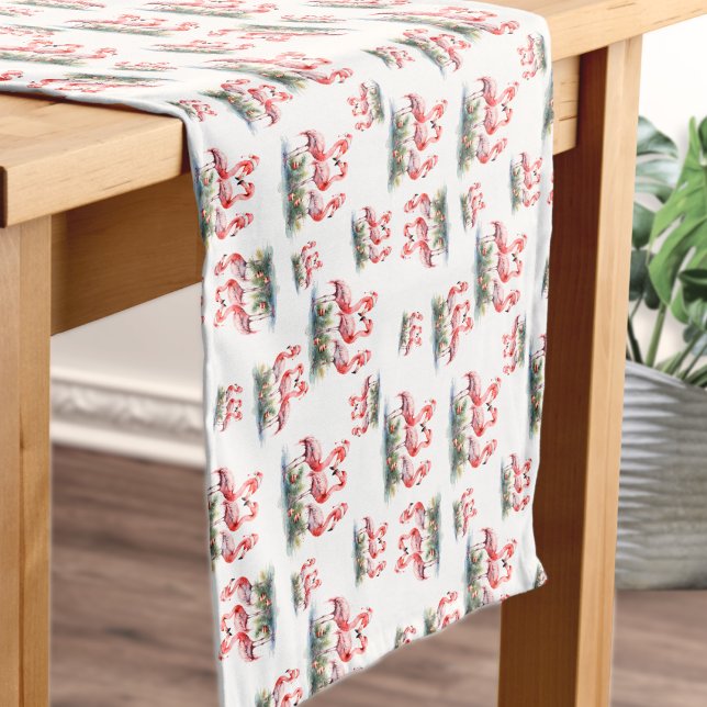 Flamingo Tropical Christmas Short Table Runner (Flamingo Tropical Christmas Short Table Runner)