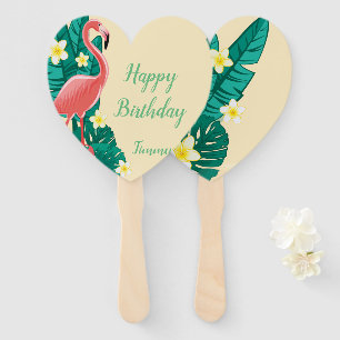 Flamingo Tropical Hand Fan