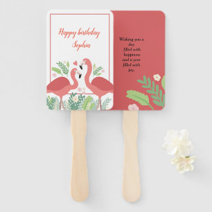 Flamingo Tropical Hand Fan