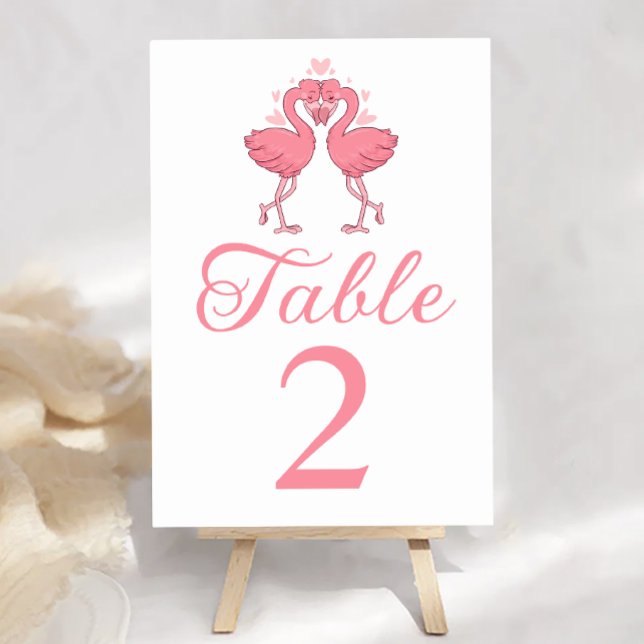 Flamingo Tropical Hawaiian Luau Beach Wedding  Table Number (Creator Uploaded)