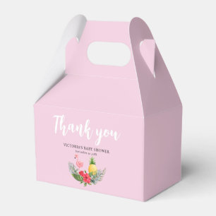 Flamingo Tropical Its a Girl Baby Shower Favour Box