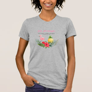 Flamingo Tropical Its a Girl Baby Shower  T-Shirt